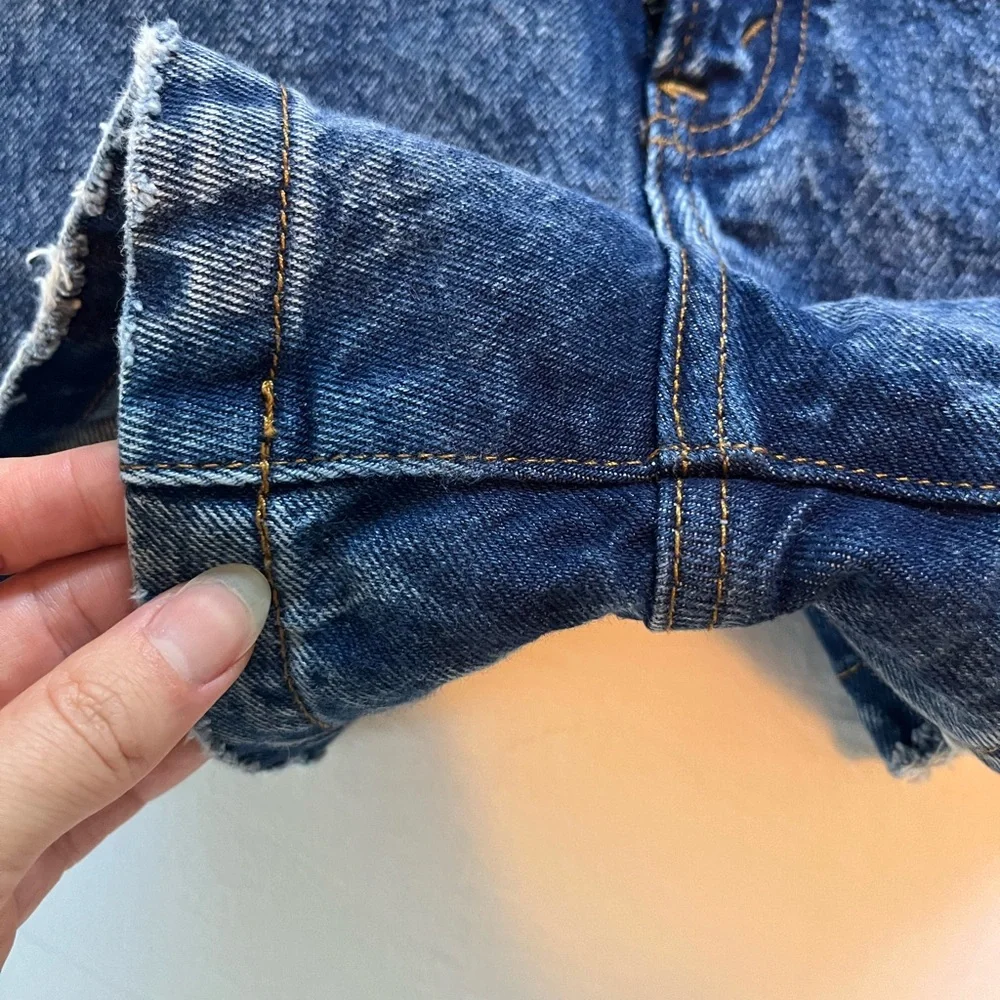 Abercrombie & Fitch Dark Blue Jean Shorts - Picture 3 of 7